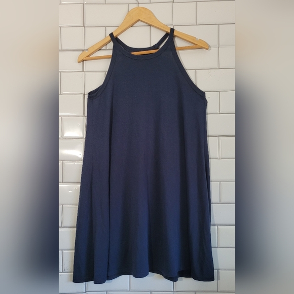 Olya Made In The UsaStyle# 8088c Ladies Navy Blue Lounge Sleeveless Dress A-Li